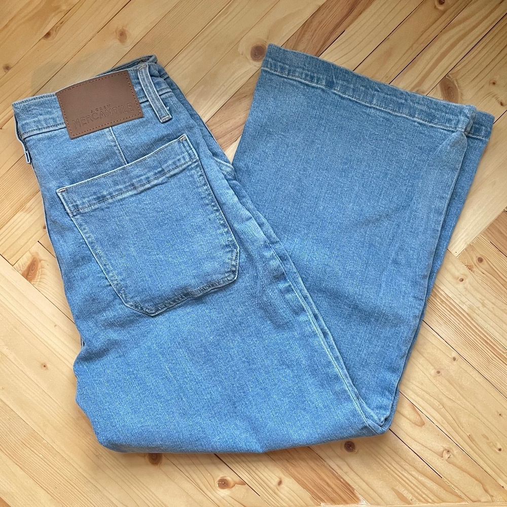 J. Crew Wide Leg Cropped Jeans